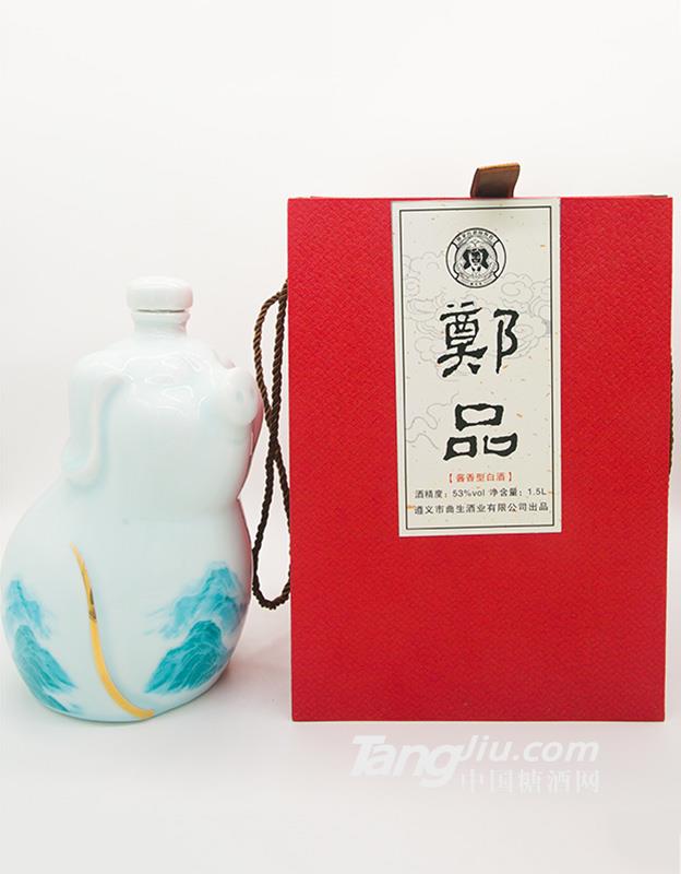 53度 郑品 酱香型白酒 1.5L