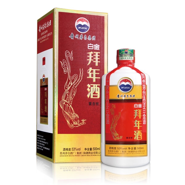 53度白金酒拜年单支