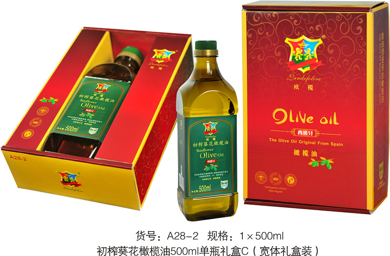 初榨葵花橄榄油500ml单品礼盒 C