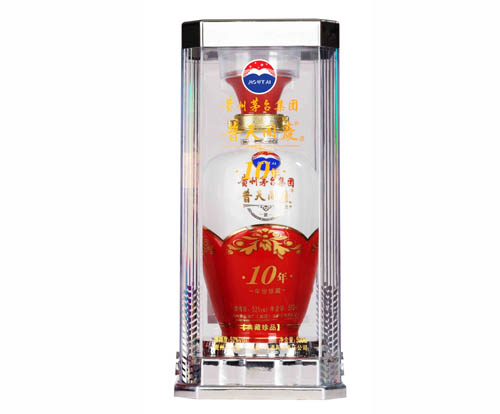 茅台普天同庆红白烤花瓶10年单支