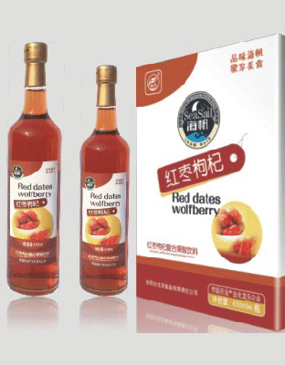 海帆红枣枸杞复合果醋饮料650ml-圆瓶装