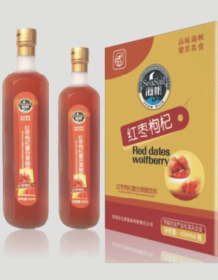 海帆红枣枸杞复合果醋饮料650ml-六棱瓶装