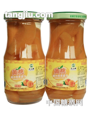 灵龙峡牌糖水桃条罐头256g