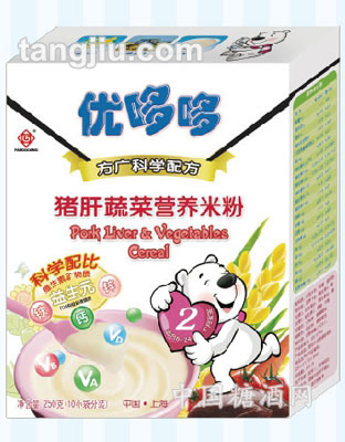 优哆哆猪肝蔬菜营养米粉250g