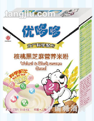 优哆哆核桃黑芝麻营养米粉250g