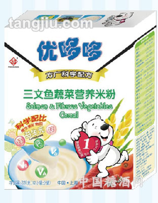 优哆哆三文鱼蔬菜营养米粉228g