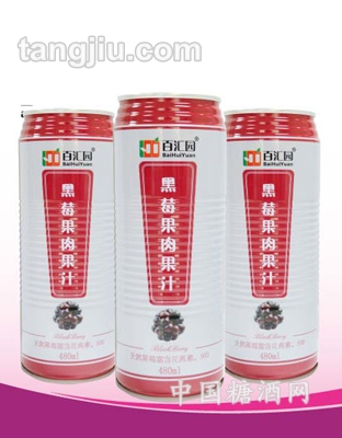 百汇园黑莓果汁（易拉罐）480ml-银色