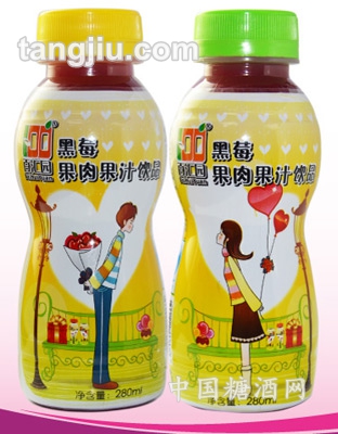 百汇园黑莓果肉果汁（葫芦瓶男孩女孩）280ml