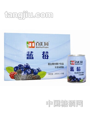 百汇园蓝莓混合果肉果汁饮品245ml