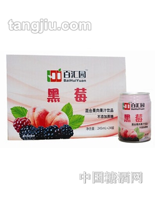 百汇园黑莓混合果肉果汁饮品（蜜桃）245ml