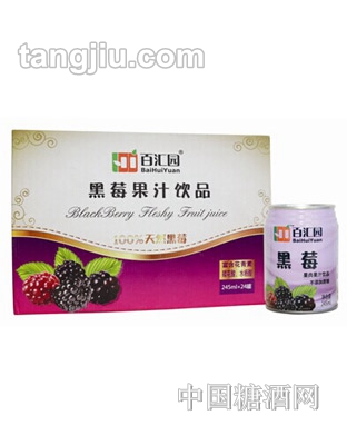 百汇园黑莓果肉果汁饮品245ml