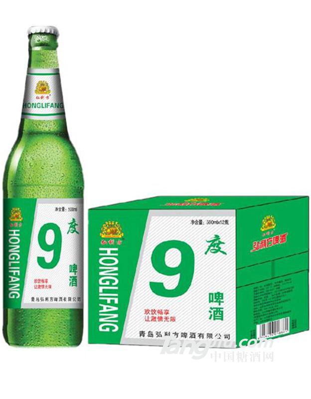 弘利方9度啤酒500mlx12瓶
