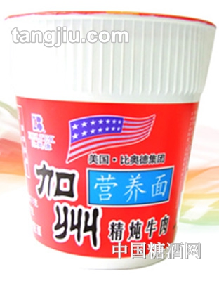 比奥德美国加州营养面精炖牛肉杯面（单杯）