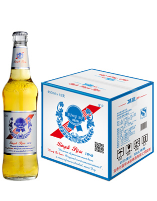 美国蓝带冰迪啤酒1858大支450ML.