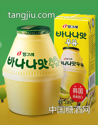 韩国进口宾格瑞香蕉味牛奶饮料