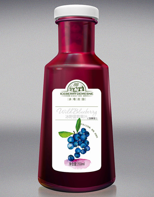 冰莓庄园蓝莓果汁果粒型饮料350ml