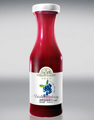 冰莓庄园蓝莓果汁精装饮料200ml