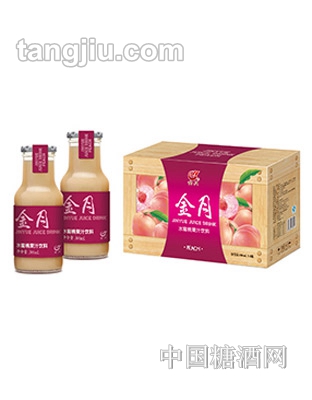 金月水蜜桃果汁木纹箱子