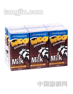 德运巧克力牛奶六连包200ml