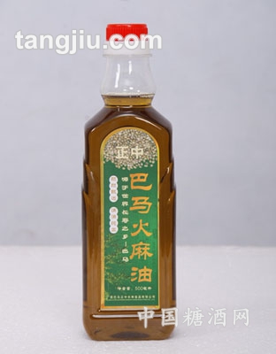 巴马正中牌纯火麻油500ml方瓶装