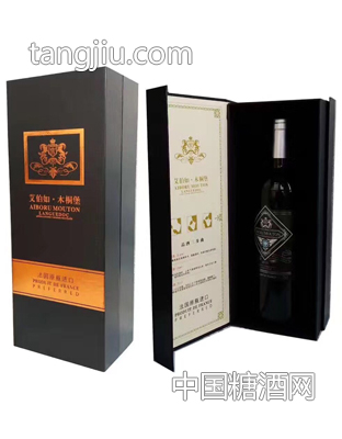 艾伯如木桐堡蓝钻板盒红葡萄酒
