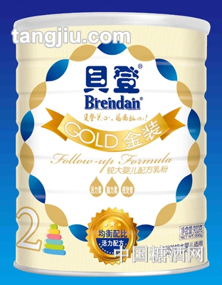 贝登较大配方乳粉金装2段900g