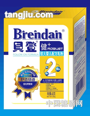 健＋较大配方乳粉盒装2段400g