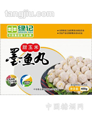 绿记甜玉米墨鱼丸400g
