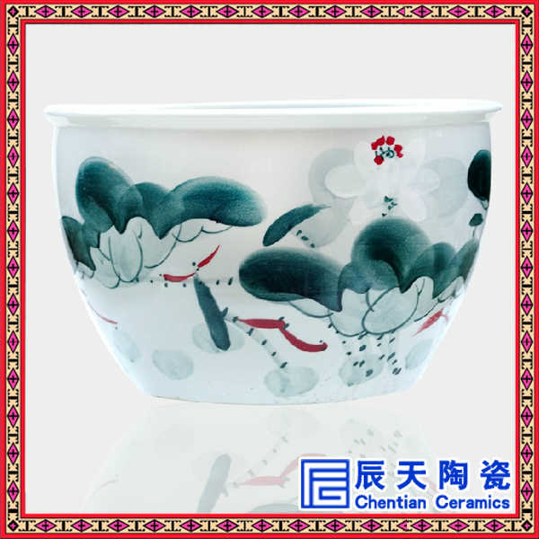 供应青花瓶礼品大缸 大缸批发 手绘陶瓷大缸