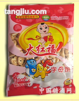 大红福字母饼干80克
