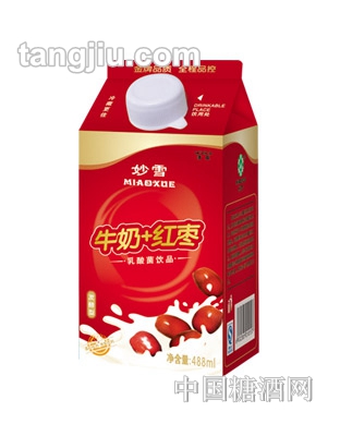 妙雪牛奶+红枣乳酸菌饮料488ml