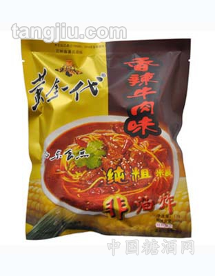 香辣牛肉黄金面