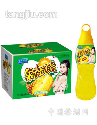 果粒酷菠萝粒果味饮料500ml