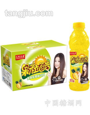 果粒酷菠萝粒果味饮料600ml