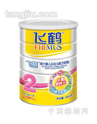 飞慧2段听装较大配方奶粉900g