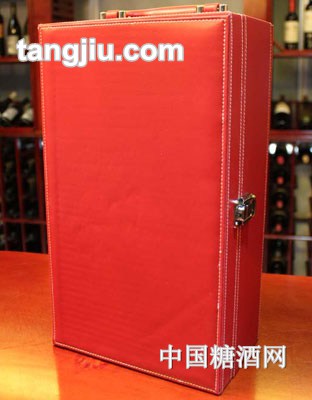 阳光美红色简洁单双支酒盒