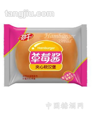 草莓酱夹心软汉堡