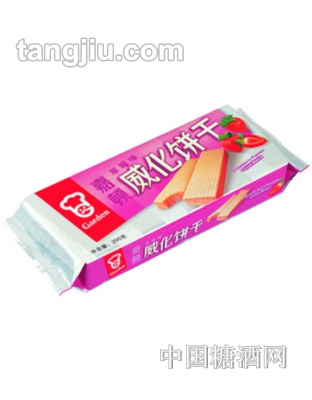 嘉顿草莓威化饼干200g