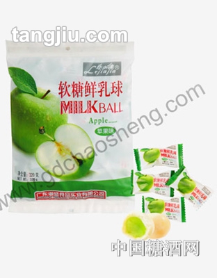 乐加佳鲜乳球软糖苹果味320g