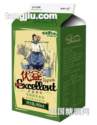 优益+芦荟果粒260ml