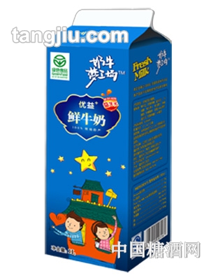 优益+鲜牛奶屋顶盒950ml