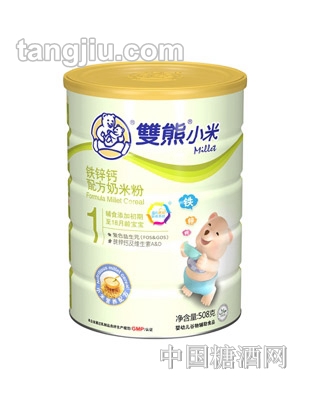 双熊铁锌钙配方奶米粉508g