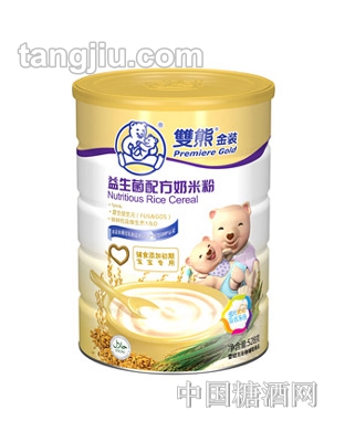 双熊金装益生菌配方奶米粉528g