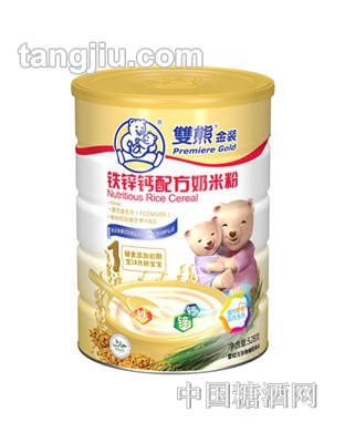 双熊金装铁锌钙配方奶米粉528g