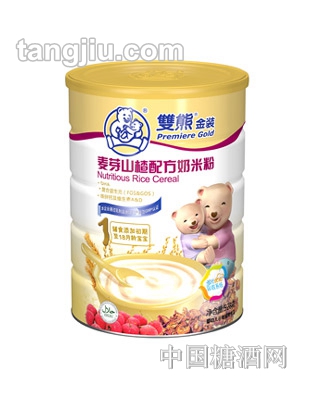 双熊金装麦芽山楂配方奶米粉528g