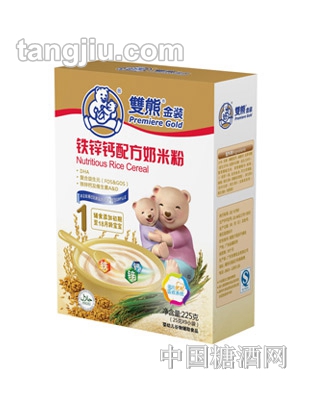 双熊金装铁锌钙配方奶米粉225g