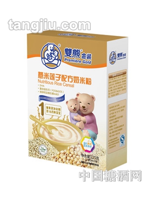 双熊金装薏米莲子配方奶米粉225g