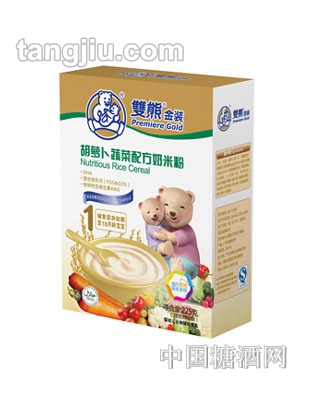 双熊金装胡萝卜蔬菜配方奶米粉225g