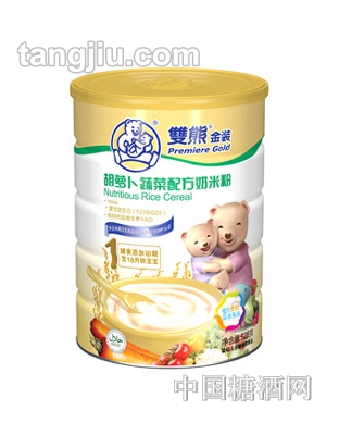 双熊金装胡萝卜蔬菜配方奶米粉528g