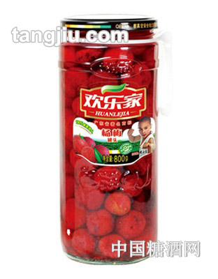 欢乐家杨梅水果罐头800g